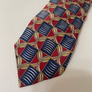 Resilio EUC 100% silk nautical Americana novelty print men's neck tie